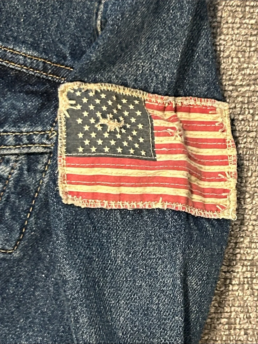 Polo by Ralph Lauren Kids Indigo Denim Jacket with Flag Patch 50% OFF SEND OFFER